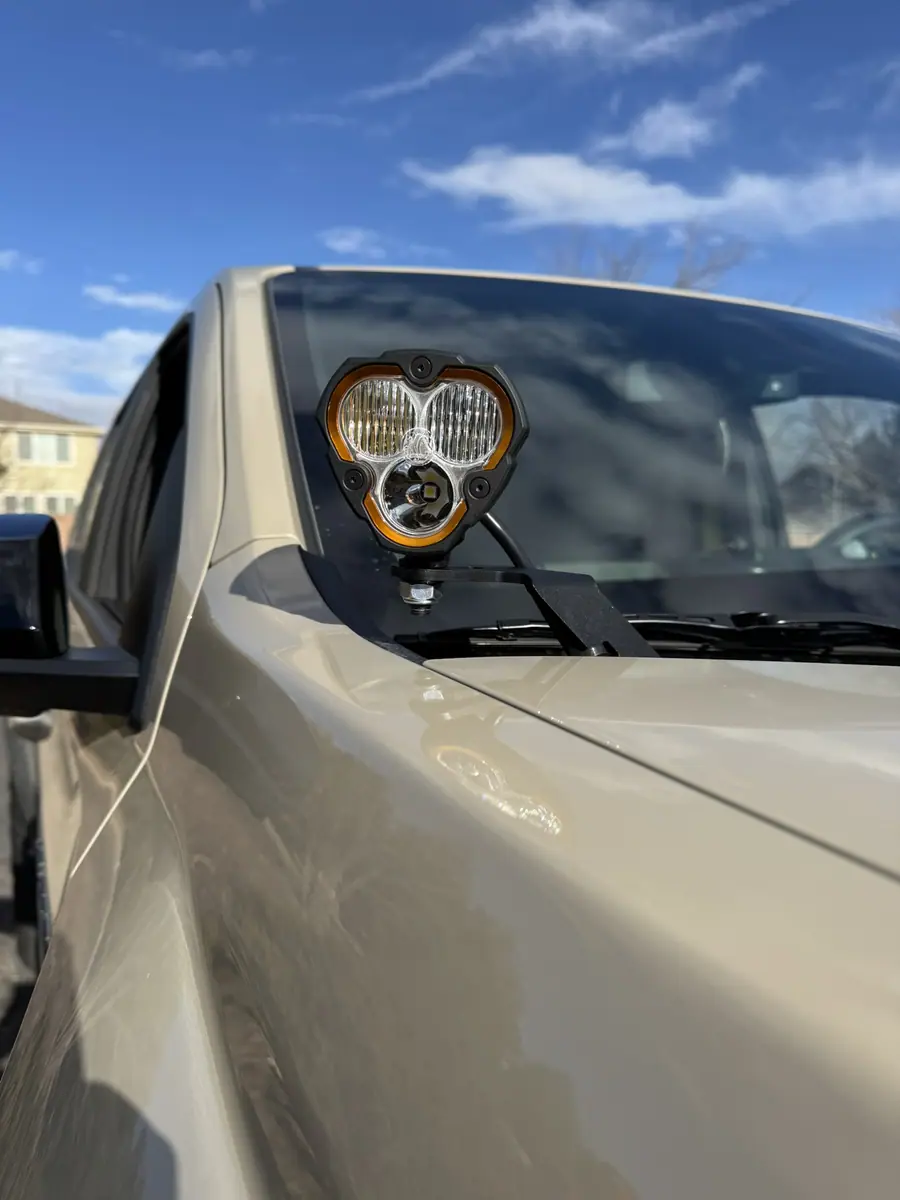 KC LED pod on a cowl mount on a Chevy Colorado ZR2