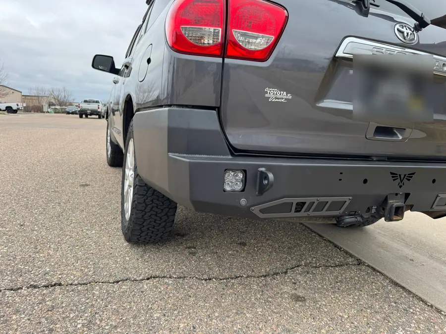 Diode Dynamics SS3 pod mounted in the corner of a Victory 4x4 rear bumper