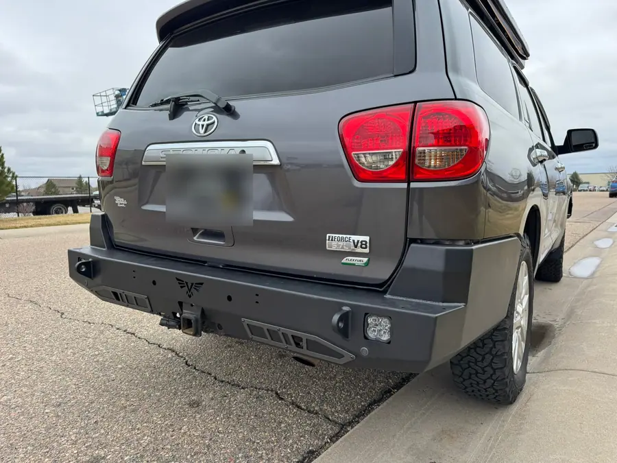 Victory 4x4 steel rear bumper with Diode Dynamics SS3 pods on a Toyota Sequoia