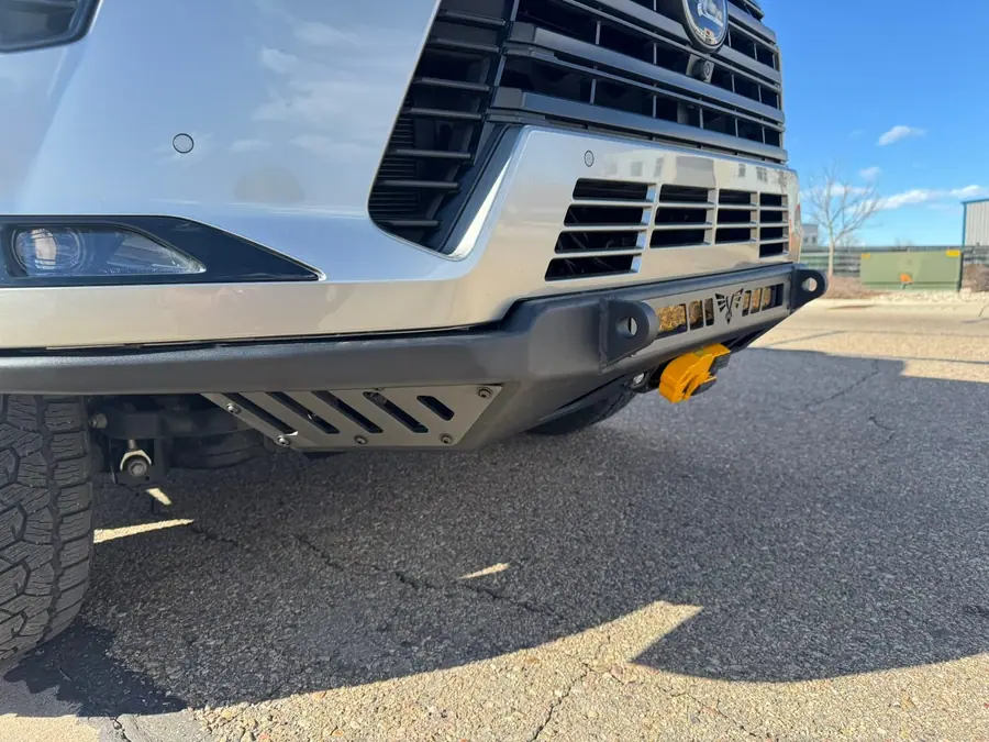 Front bumper and skid protection on a lifted truck