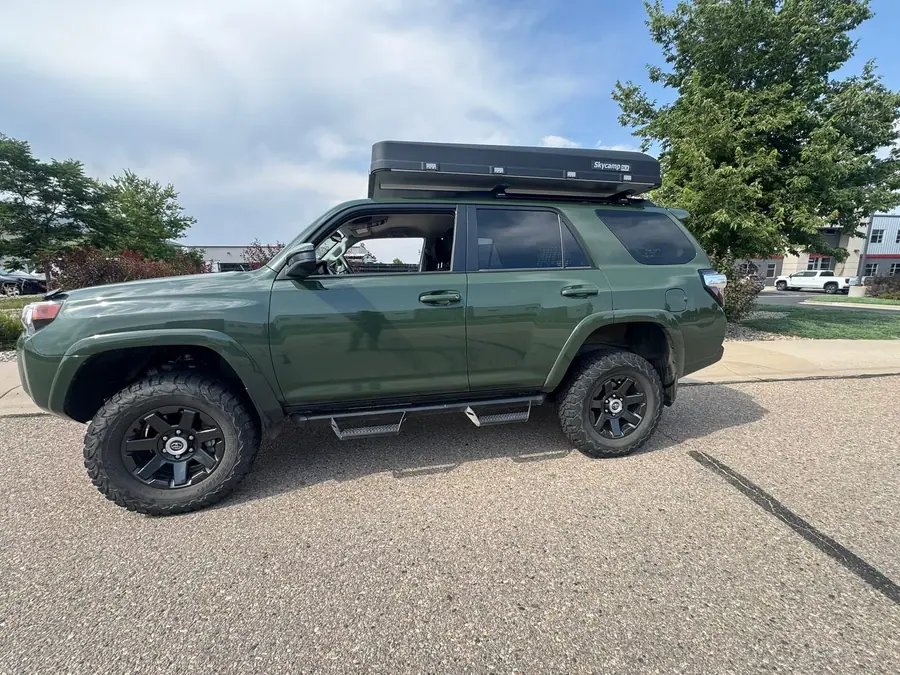 iKamper Skycamp roof top tent on a green Toyota 4Runner
