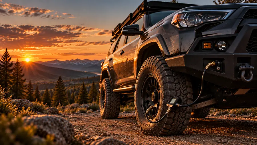 Air hose from a bumper coupler to a tire on a lifted Toyota 4Runner