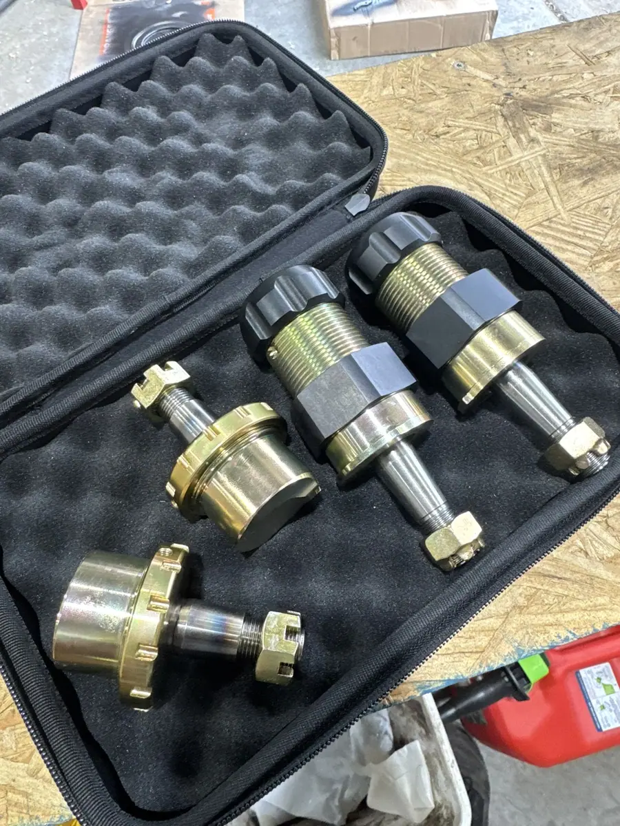 MetalCloak Baller Joints upper and lower set in its carrying case before install